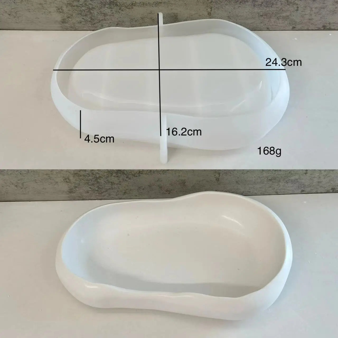 Irregular Oval Storage Tray Silicone Mold Plate Plaster Tray Drip Planter Tray Moulds