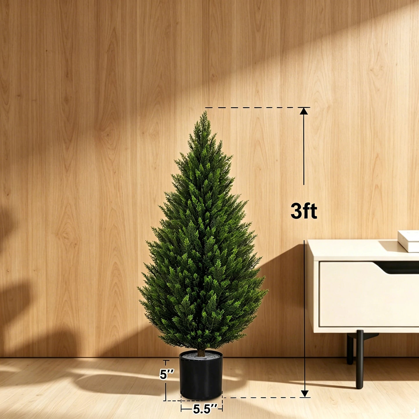 Artificial Cedar Topiary Trees 2/3/4/5/6FT Tall, 1PC/2PCS Faux Pine Cypress Shrubs, Lifelike Fake Plants for Indoor Outdoor Front Porch Home Decor, Christmas Holiday Decoration