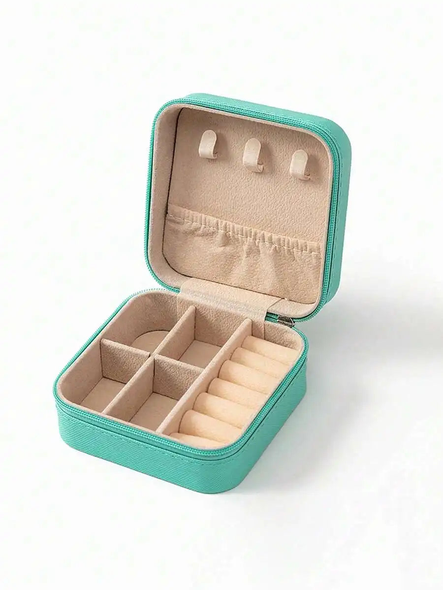 1pc Jewelry Storage Box, Gift Leather Jewelry Box, Earring Organizer, Double Layer Jewelry Box, Large Capacity PU Leather