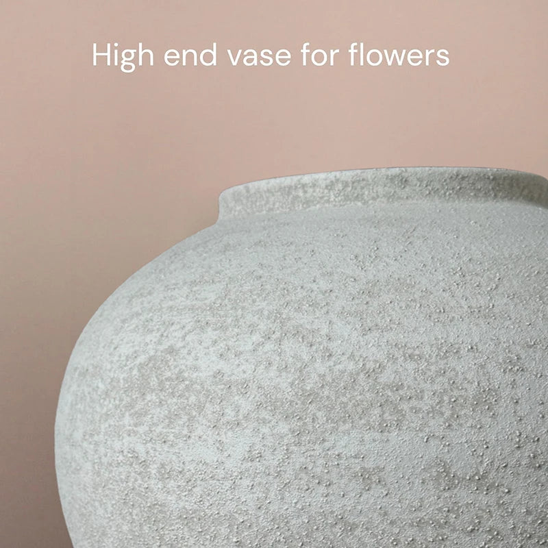 Large Round Iron Vase for Dried Flowers Wedding Gift Modern Farmhouse Decor for Home Living Room Console Table Decor