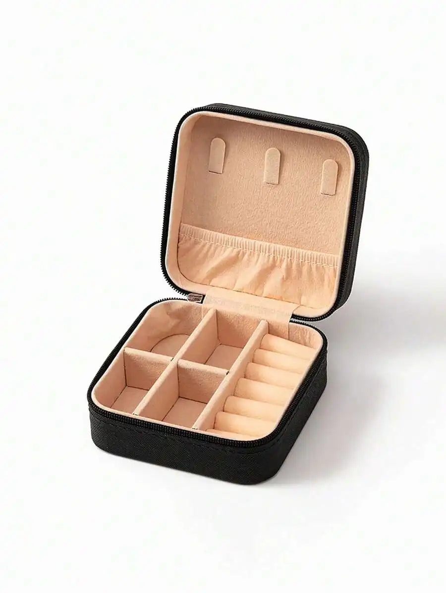 1pc Jewelry Storage Box, Gift Leather Jewelry Box, Earring Organizer, Double Layer Jewelry Box, Large Capacity PU Leather