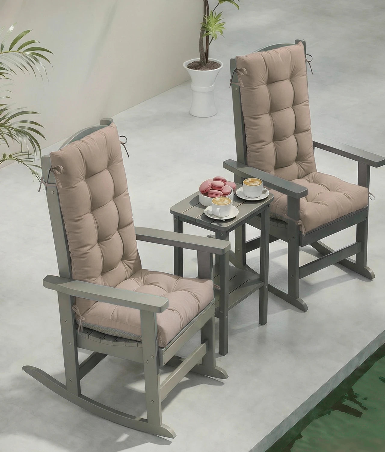 Rocking Chair Cushion Set of 1/2/4, Thickened Patio Chair Cushion,30×19.6×5.14 Inches, Glider Rocker Replacement Cushions with Headr