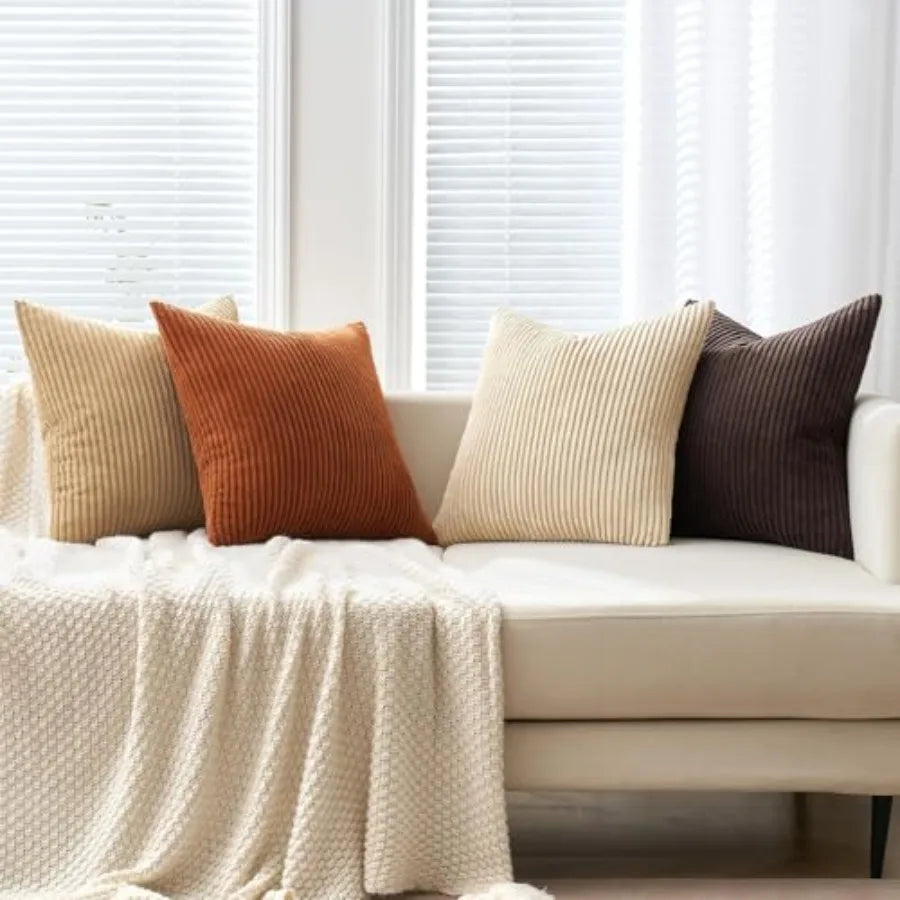 Boho Farmhouse Knit Fur Cushion Covers For Sofa Nordic Decor