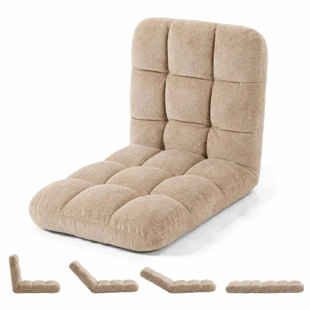 HiMISS Adjustable Floor Chair With Back Support And Foldable Lounge