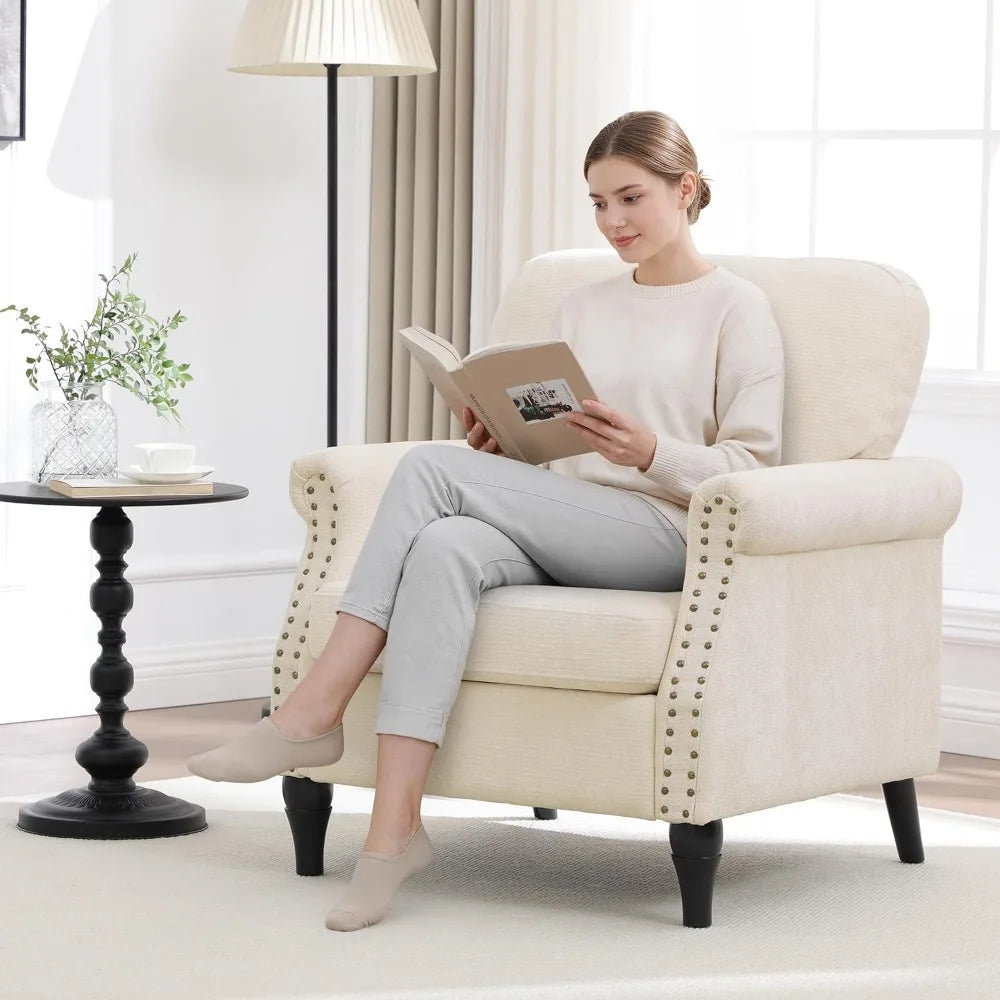 Accent Chair for Living Room, Modern Mid Century Reading Chair Armchair High Back Upholstered Armchair, Customized