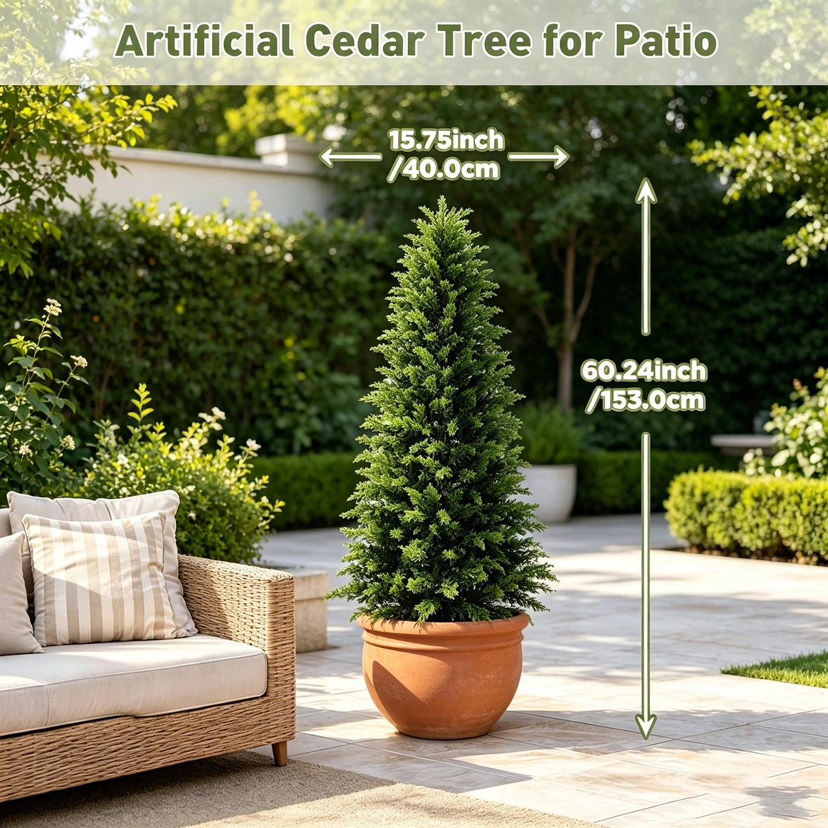 Realistic Cedar Topiary Tree For Outdoor Patio Garden Decor