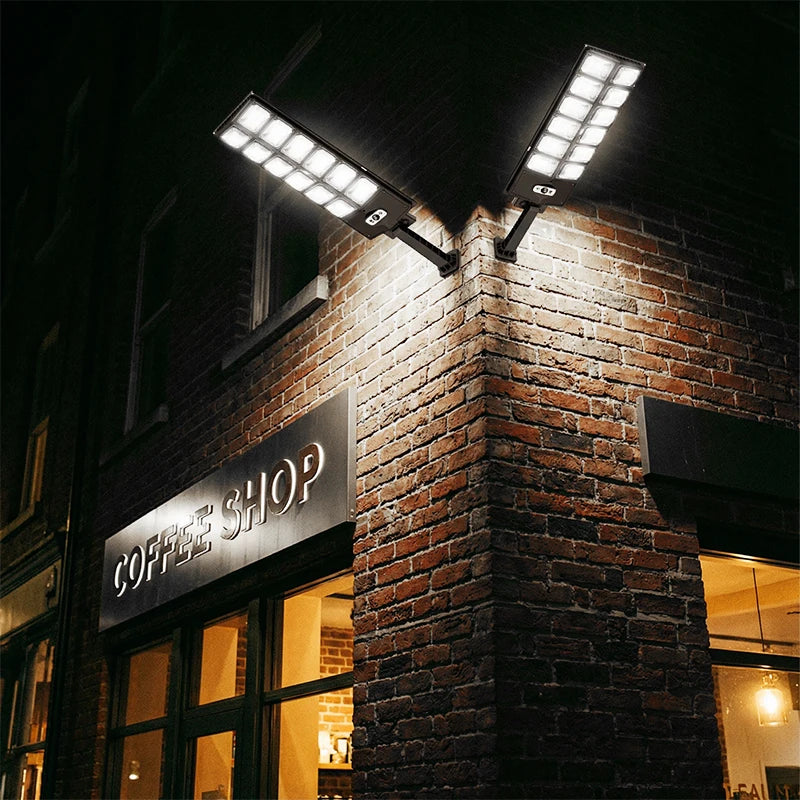 504 LED Super Bright Solar Wall Light Motion Sensor 3 Modes Waterproof Human Induction Outdoor Lamp for Garage Patio Yard Garden