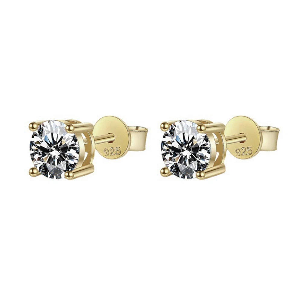 Angel Bola Charm Moissanite Stud Earrings S925 Sterling Silver Gold / Silver  Earrings for Women Luxury Wedding Jewelry