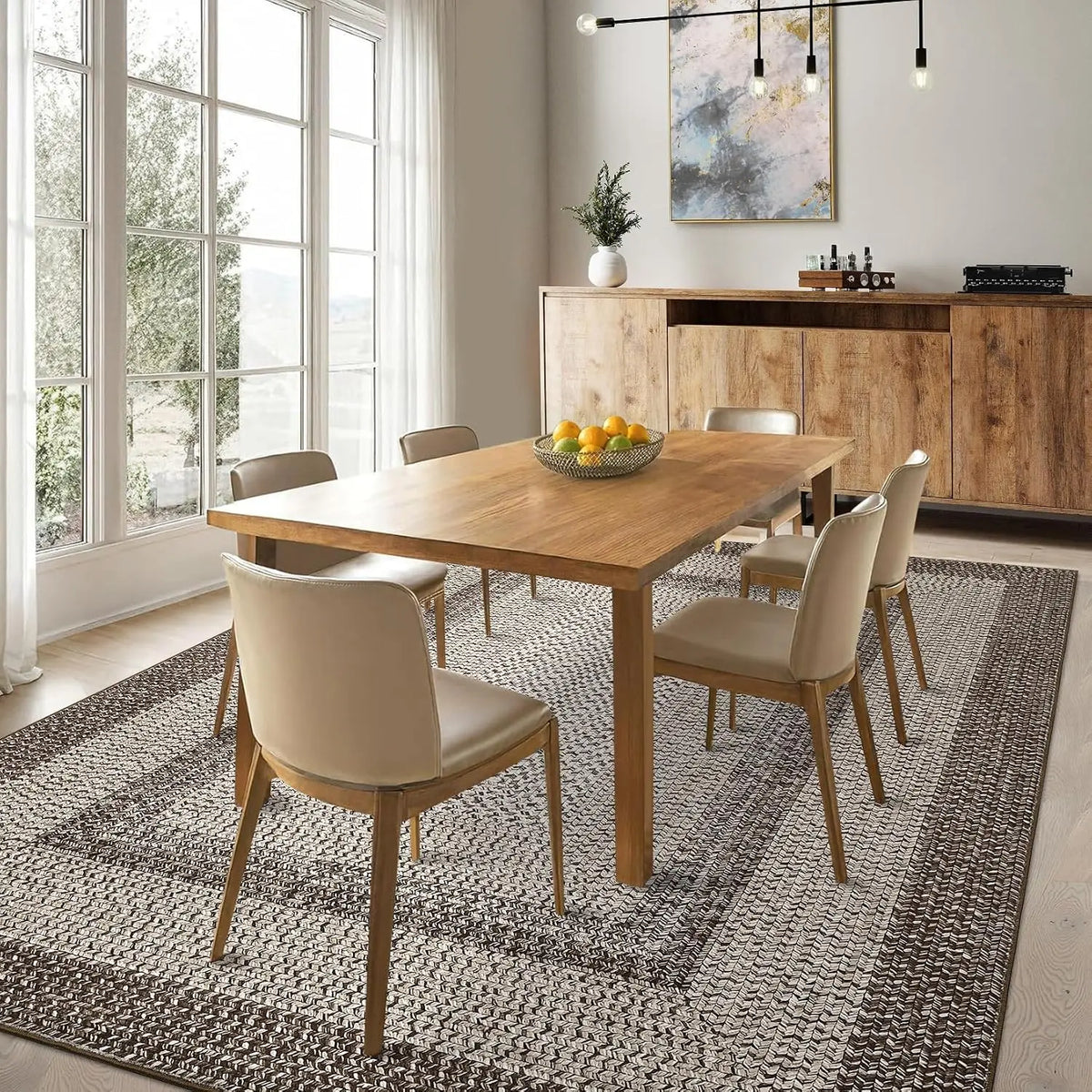 Garvee Boho Braided Area Rug for Living Room and Bedroom