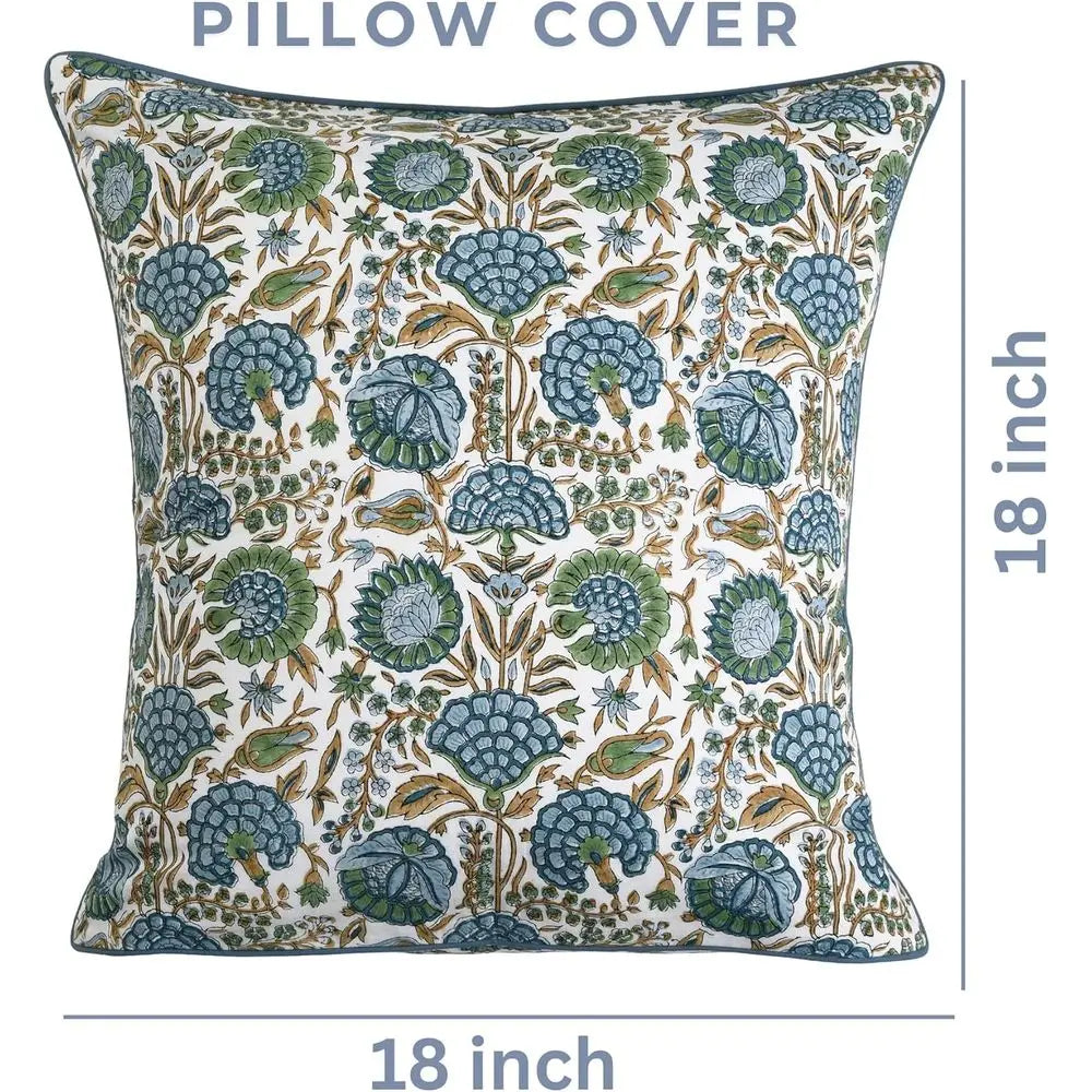 Block Print Pillow Cover Cotton Rustic Style Pack Of 2