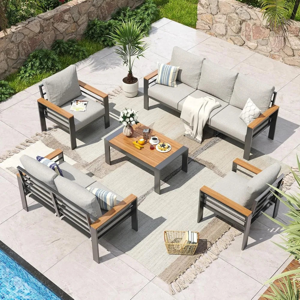 Aluminum Patio Furniture Set Outdoor Sectional With Cushions