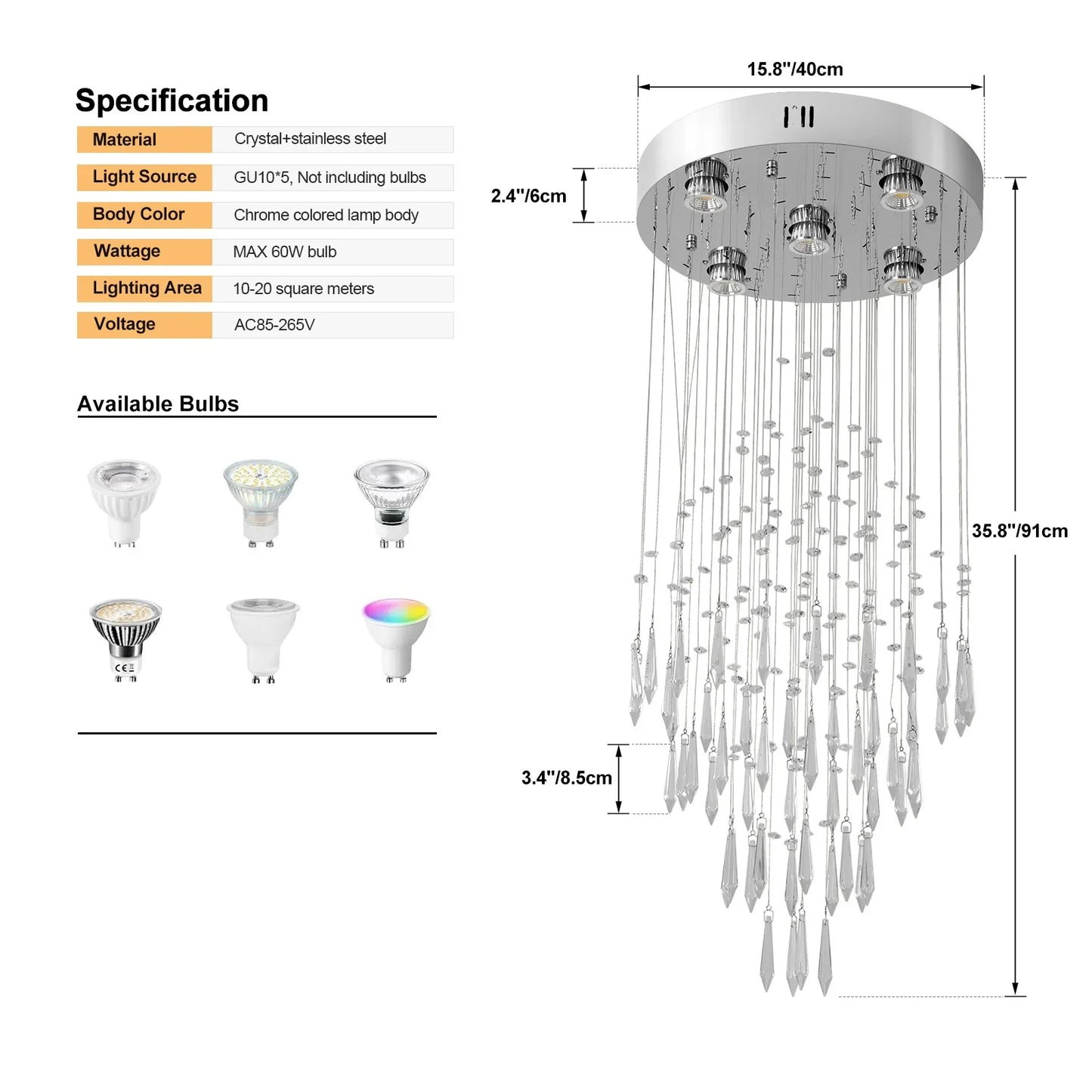 Raindrop Led Crystal Pendant Light Modern Luxury Chandelier Living Dining Room Ceiling Lamps House Decor Lustre Hanging Fixtures