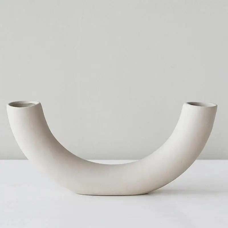 Circular Minimalist Ceramic Vase Handmade Home Decor