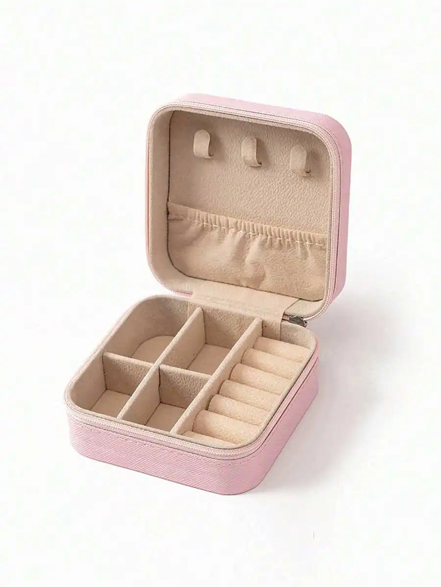 1pc Jewelry Storage Box, Gift Leather Jewelry Box, Earring Organizer, Double Layer Jewelry Box, Large Capacity PU Leather