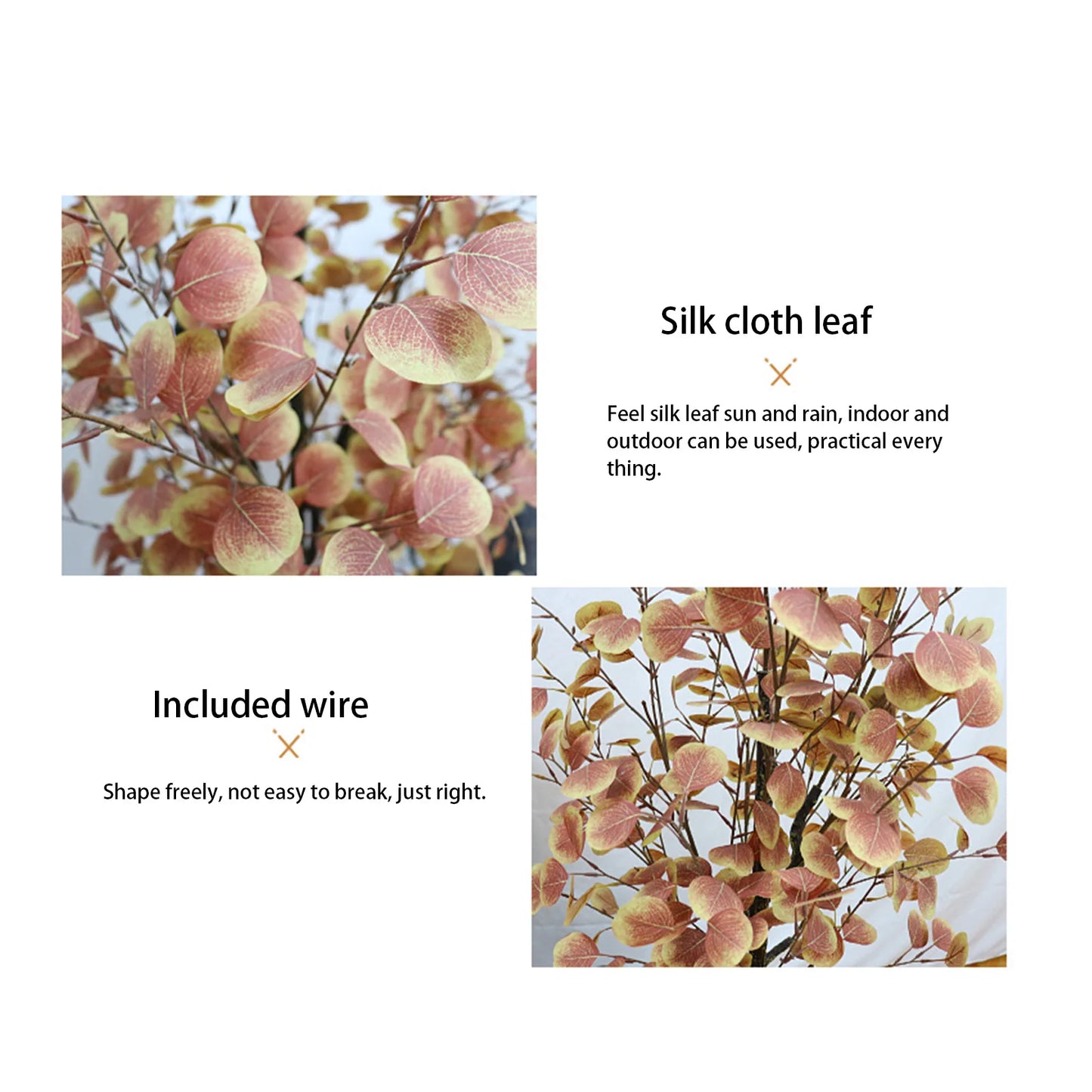 HiMISS Artificial Fall Eucalyptus Tree in Pot for Home Decor