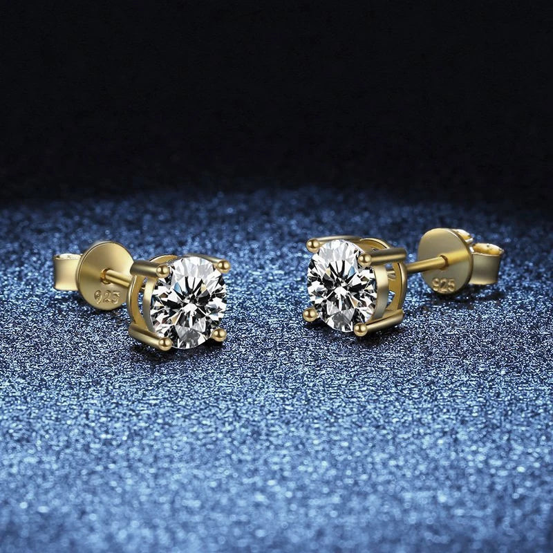 Angel Bola Charm Moissanite Stud Earrings S925 Sterling Silver Gold / Silver  Earrings for Women Luxury Wedding Jewelry