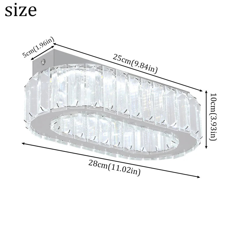 GreeLustr Indoor K9 Crystal Oval Ring Pendant Lamp Living Room