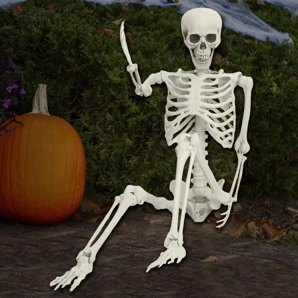 Poseable Plastic Skeleton Prop For Halloween Party Supplies