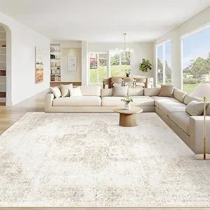 Vintage Boho Medallion Area Rug Non Slip Living Room Carpet