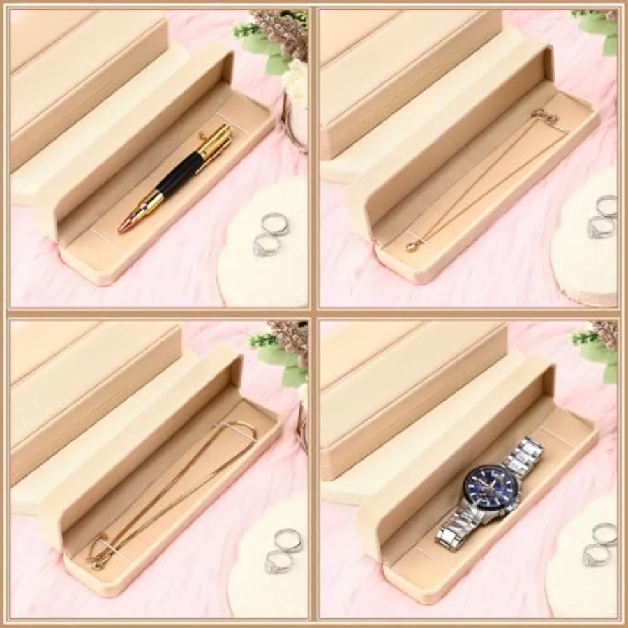 24 Pcs Velvet Bracelet Box Bulk Mother's Day Jewelry Chain Necklace Box Bracelet Storage Case Long Jewelry Case for Wedding Dis
