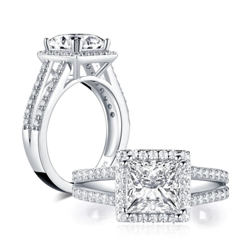OXTAO Luxury Women Ring Real 925 Sterling Silver Zircon Engagement Ring Wedding Band Jewelry For Bridal Valentine's Day Gift