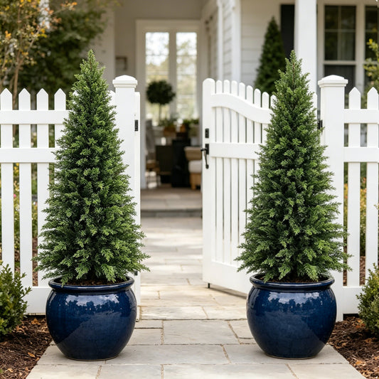 Realistic Cedar Topiary Tree For Outdoor Patio Garden Decor