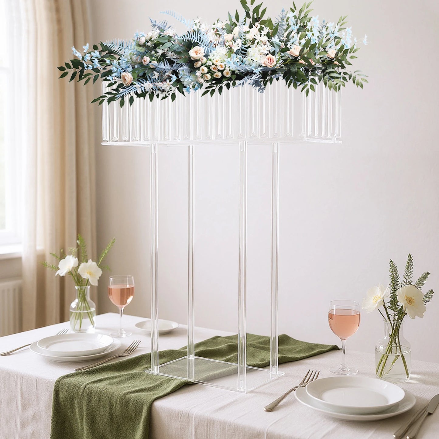 Acrylic Flower Stand Wedding Flower Stand 5kg Load-Bearing Capacity for Wedding, Parties, Birthdays, Celebrations, Home Decor