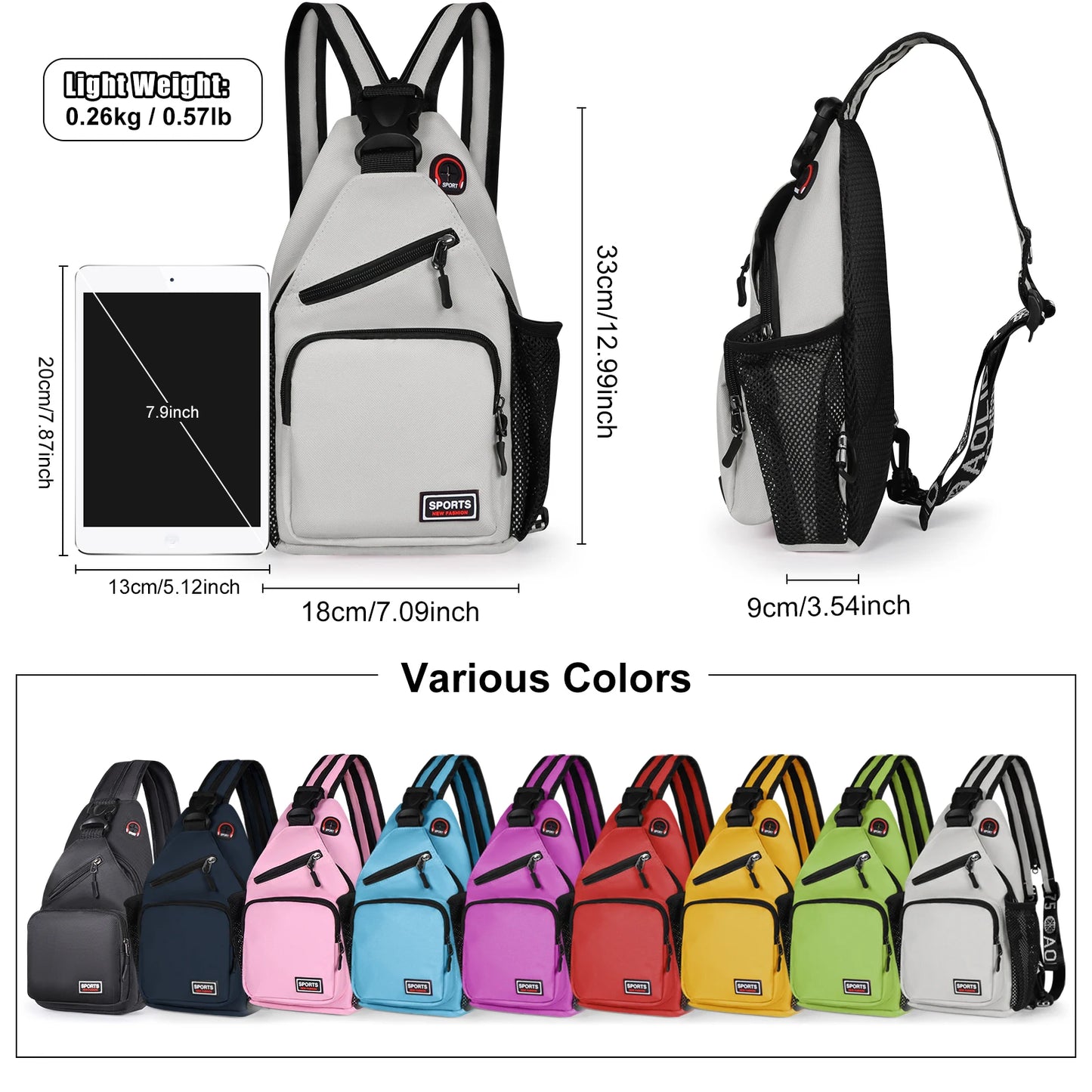 New Designers Chest Bags Crossbody Shoulder Backpack - Headphone Jack & Phone Pocket - For Ladies - Stylish & Practical - Perfec