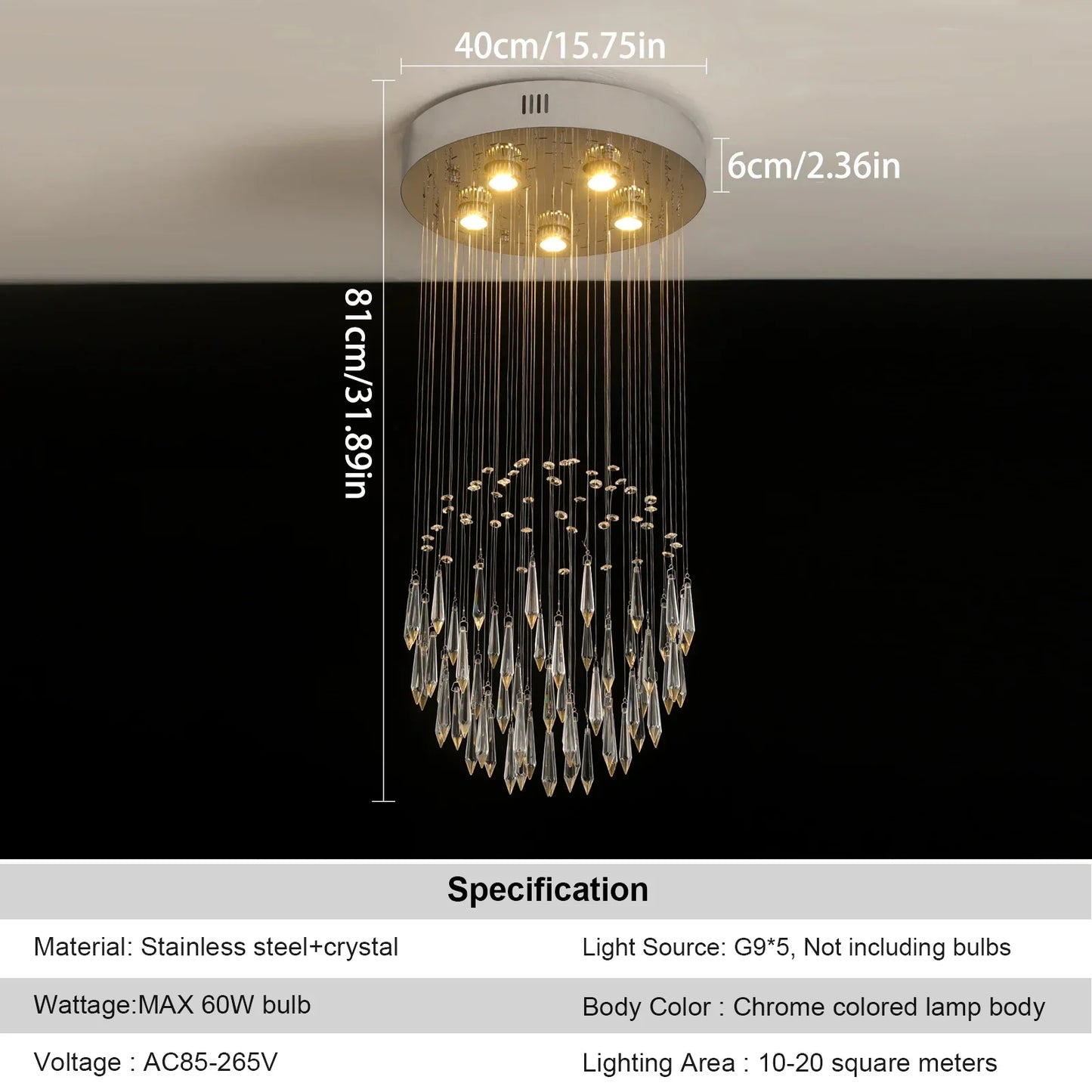 Raindrop Led Crystal Pendant Light Modern Luxury Chandelier Living Dining Room Ceiling Lamps House Decor Lustre Hanging Fixtures