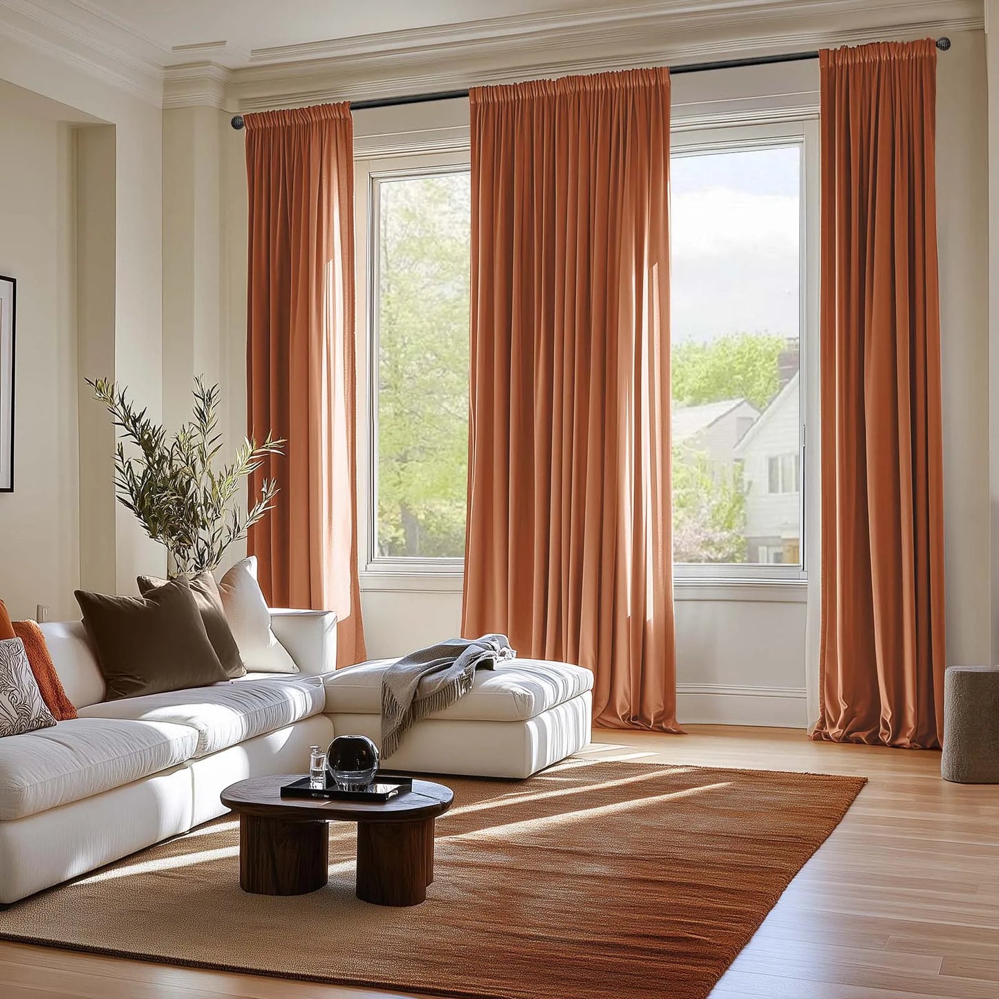 Jinchan Blackout Velvet Curtains Thermal Insulated