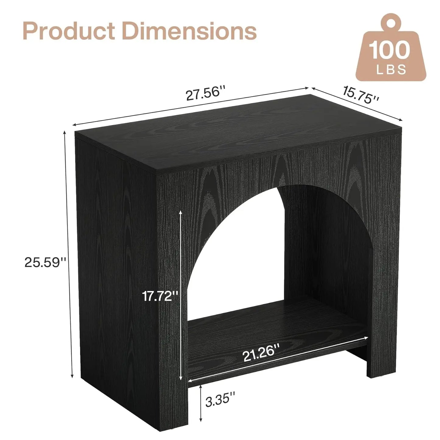 Nightstand with Storage, Large Bedside Table for Bedroom, Farmhouse Night Stand with Wooden Base, Wooden Side End, Customized