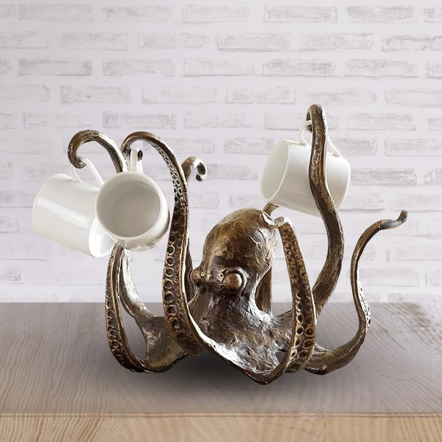 Octopus Cup Holder Resin Rack for Kitchen and Bathroom Decor