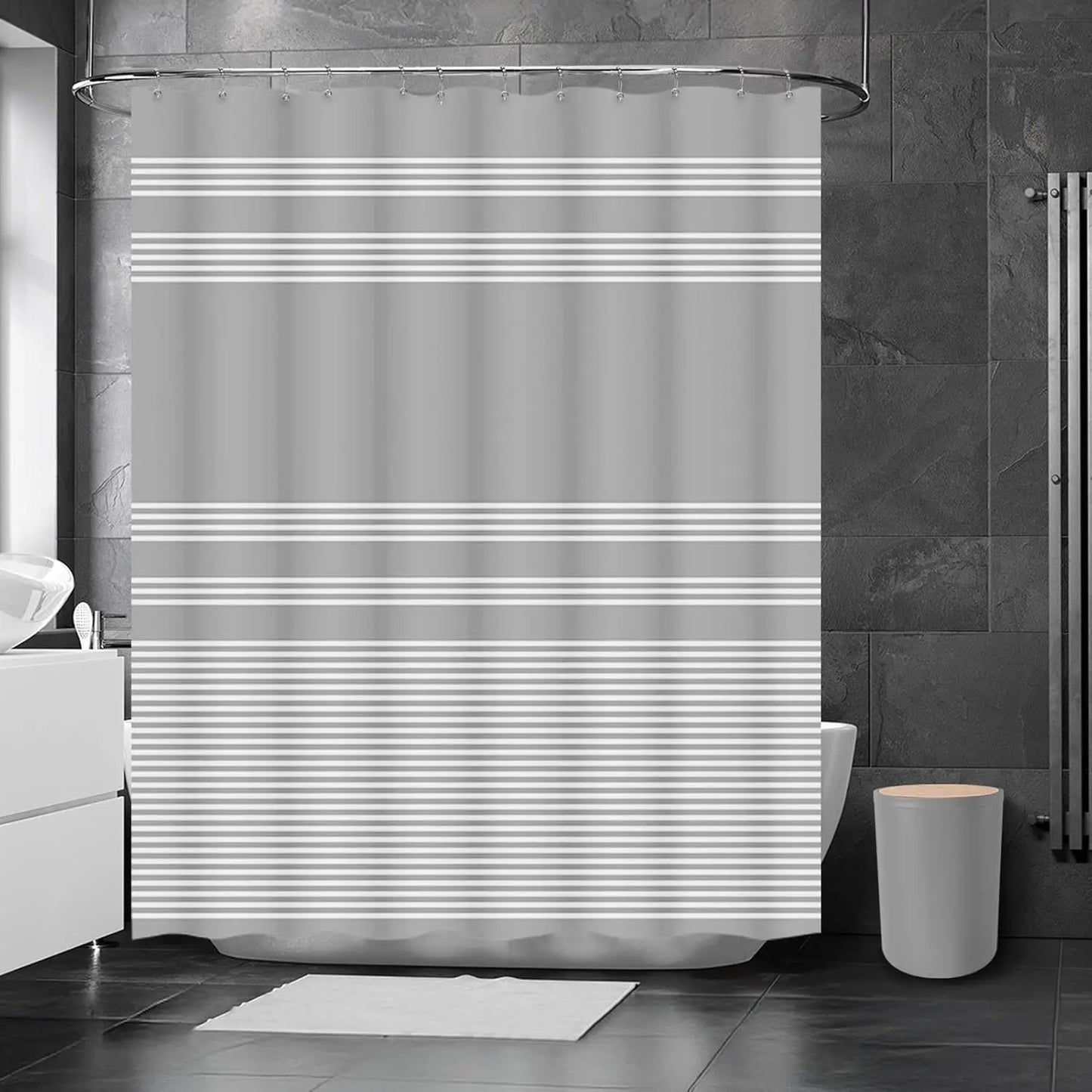 19-Piece Bathroom Accessory Set With Waterproof Shower Curtain
