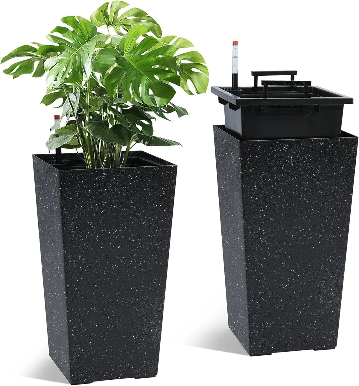 Twister Ck Rectangular Planter Set With Drainage And Water Monitor