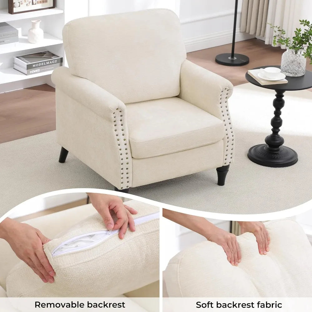 Accent Chair for Living Room, Modern Mid Century Reading Chair Armchair High Back Upholstered Armchair, Customized