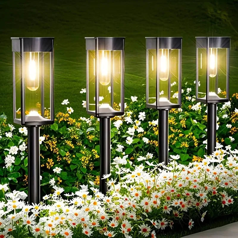 FAMCDC Solar Pathway Lights Auto On Off Waterproof Landscape Lighting