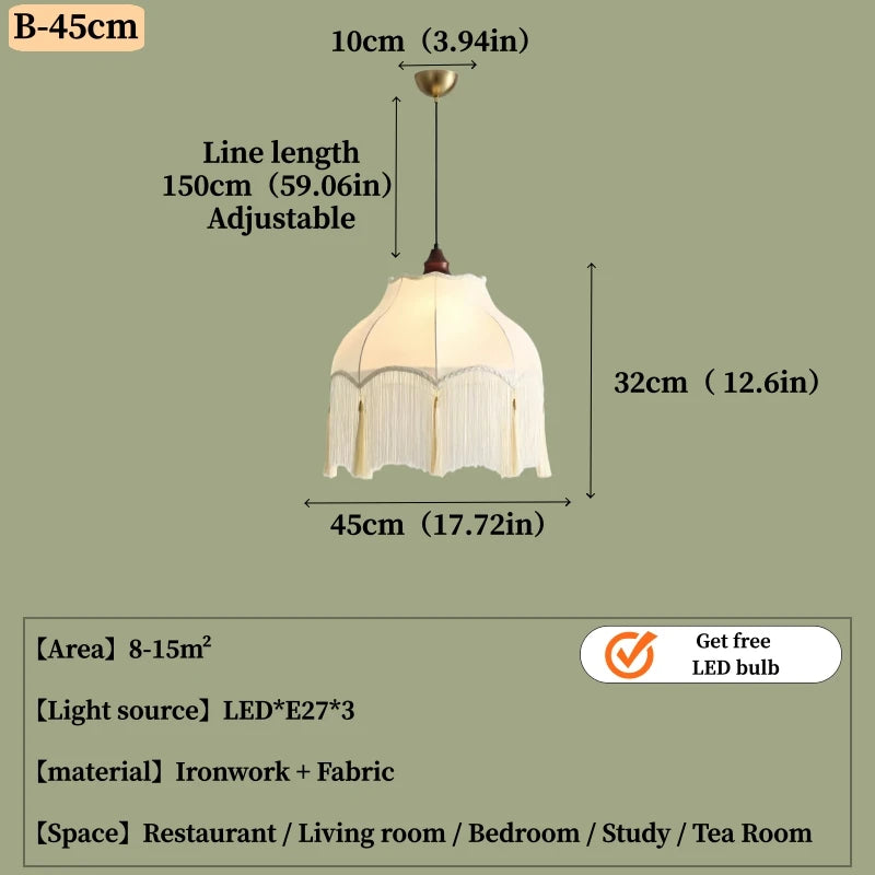 GIOIO Elegant Retro Flower Pendant Light For Living Room
