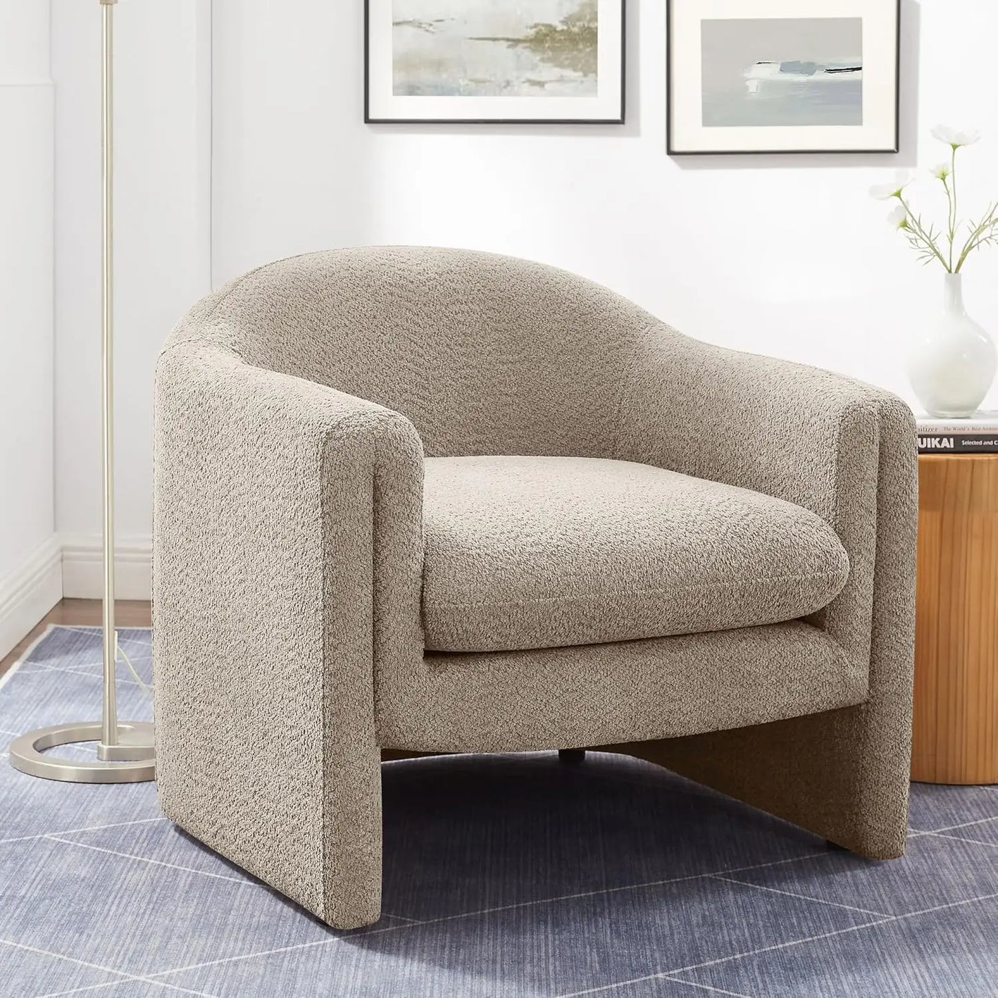 31.2" Accent Chair, Modern Upholstered Living Room Chairs, Comfy Single Sofa Chair for Office, Bedroom, Waiting, Customized