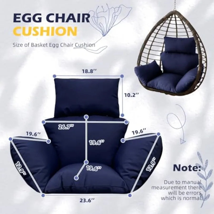 Indoor Outdoor Egg Chair Cushion Thick Hanging Chair Cushions Soft Seat Pad for Patio Garden Bedroom