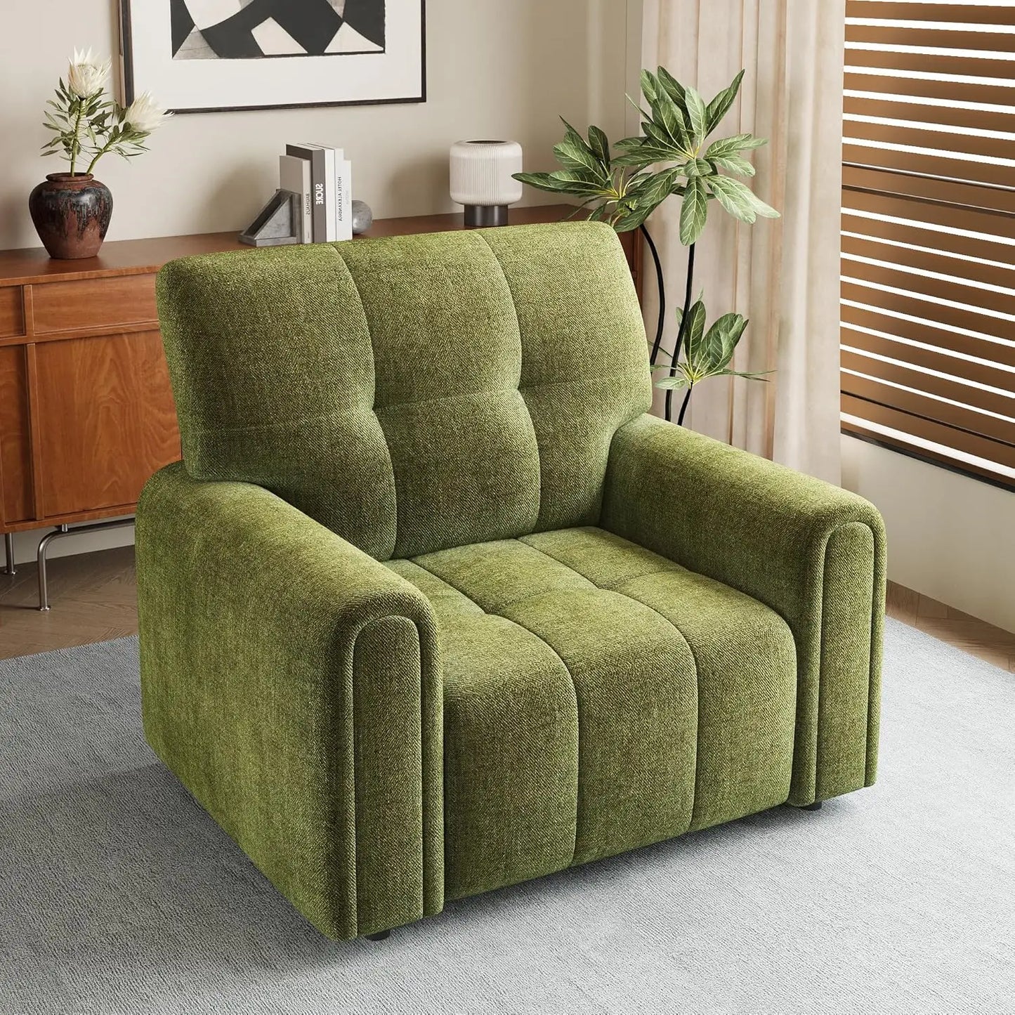 Mid-Century Oversized Accent Chair,Modern Upholstered Living Room Chairs，Wide Comfy Reading Chair for, Customized