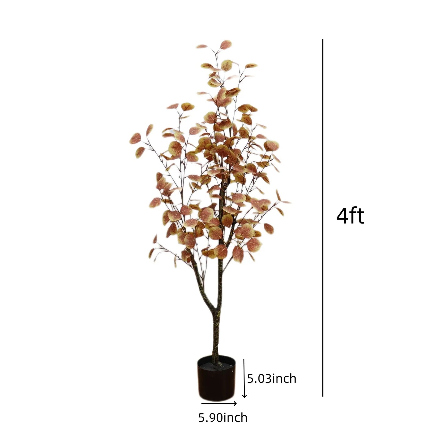 HiMISS Artificial Fall Eucalyptus Tree in Pot for Home Decor