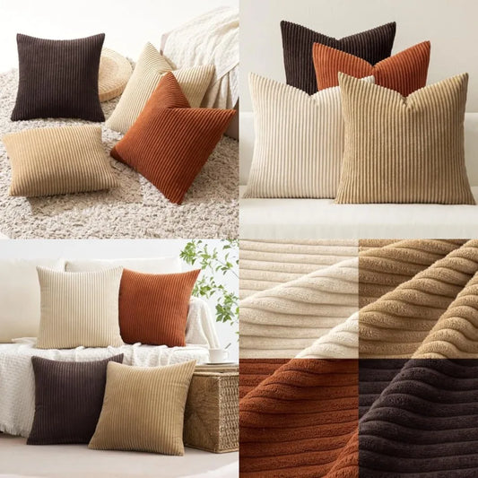 Boho Farmhouse Knit Fur Cushion Covers For Sofa Nordic Decor