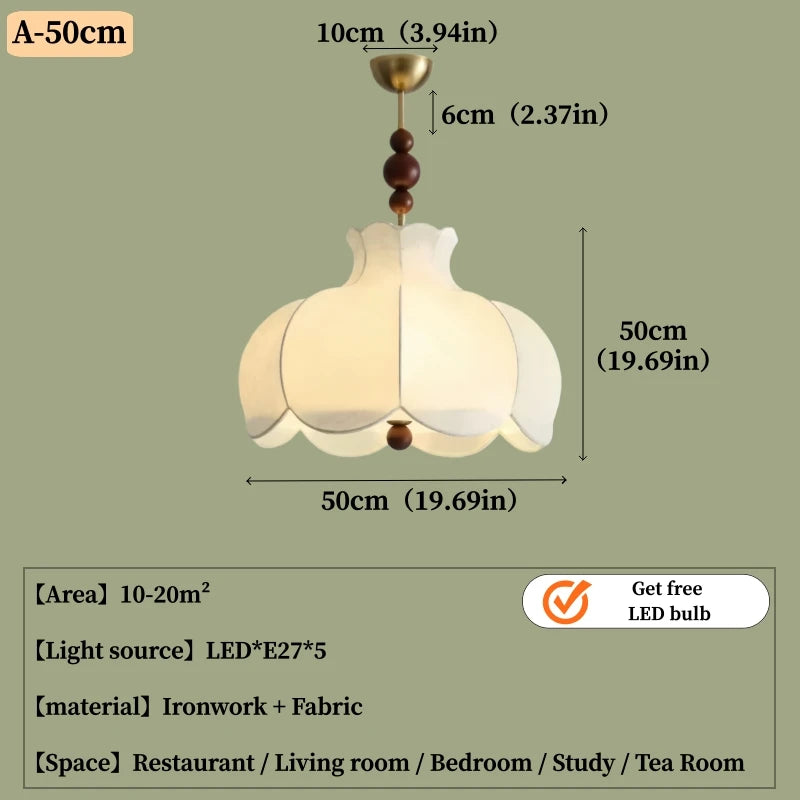 GIOIO Elegant Retro Flower Pendant Light For Living Room