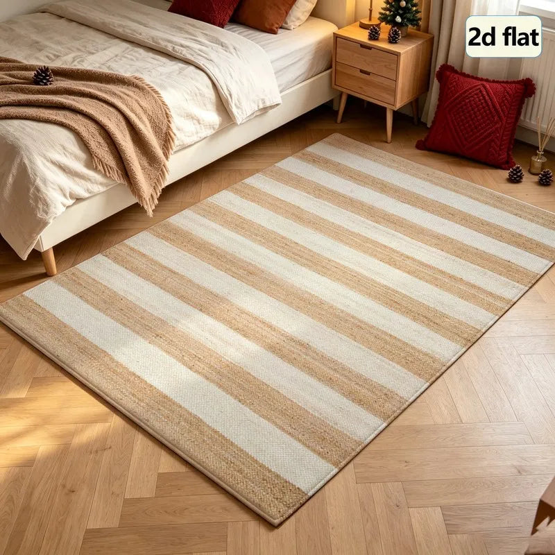 Classic Striped Machine Washable Indoor Area Rug for Home