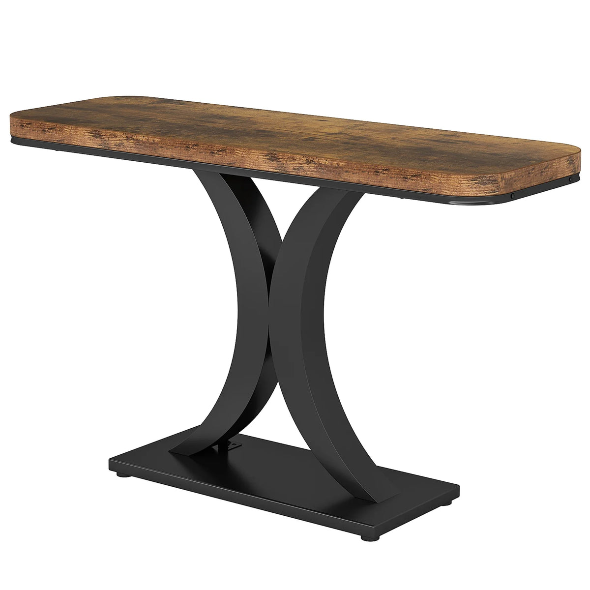 Tribesigns Industrial Console Table, 40 inch Narrow Entryway Foyer Table with Geometric Base, Rustic Hallway Accent Table