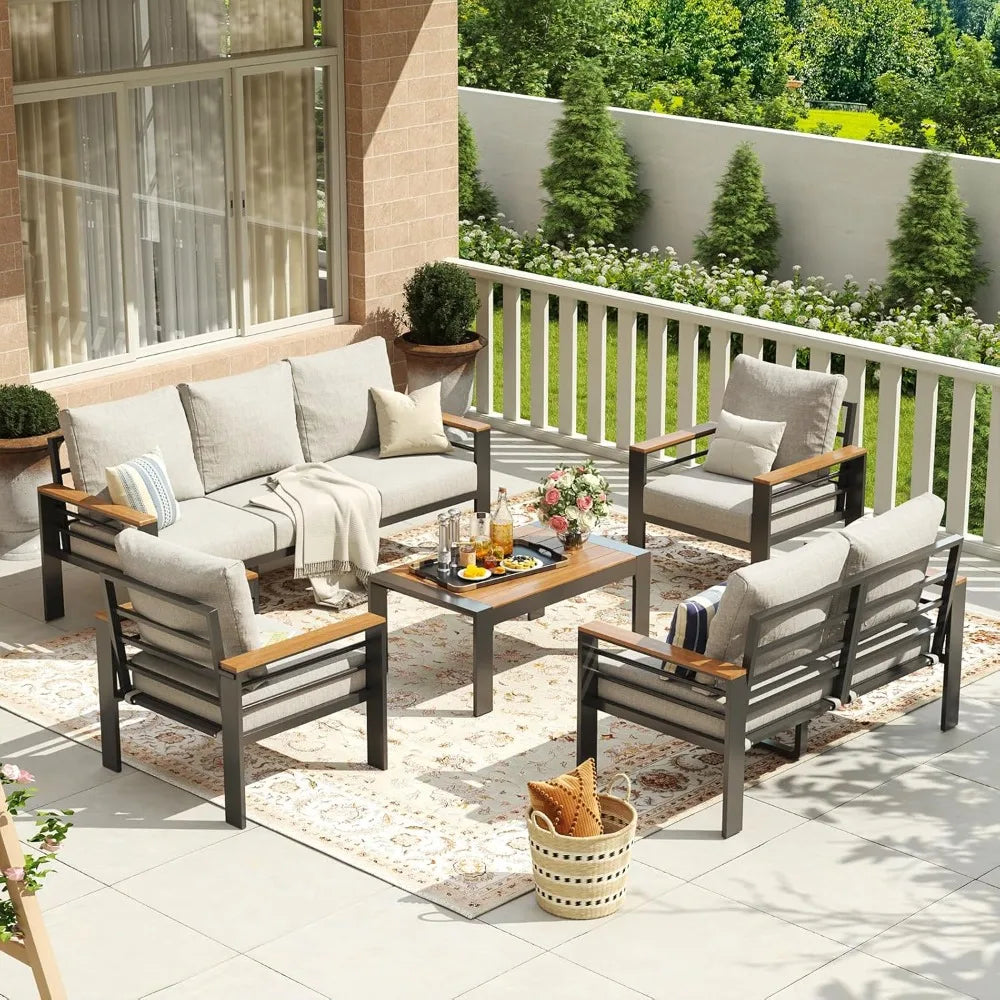Aluminum Patio Furniture Set Outdoor Sectional With Cushions