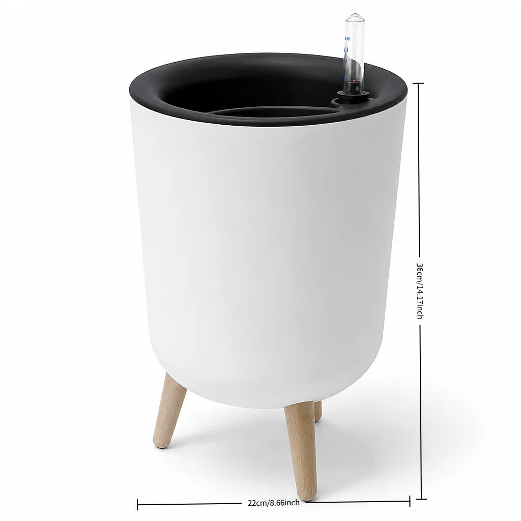 Modern Self Watering Raised Planter With Water Level Indicator