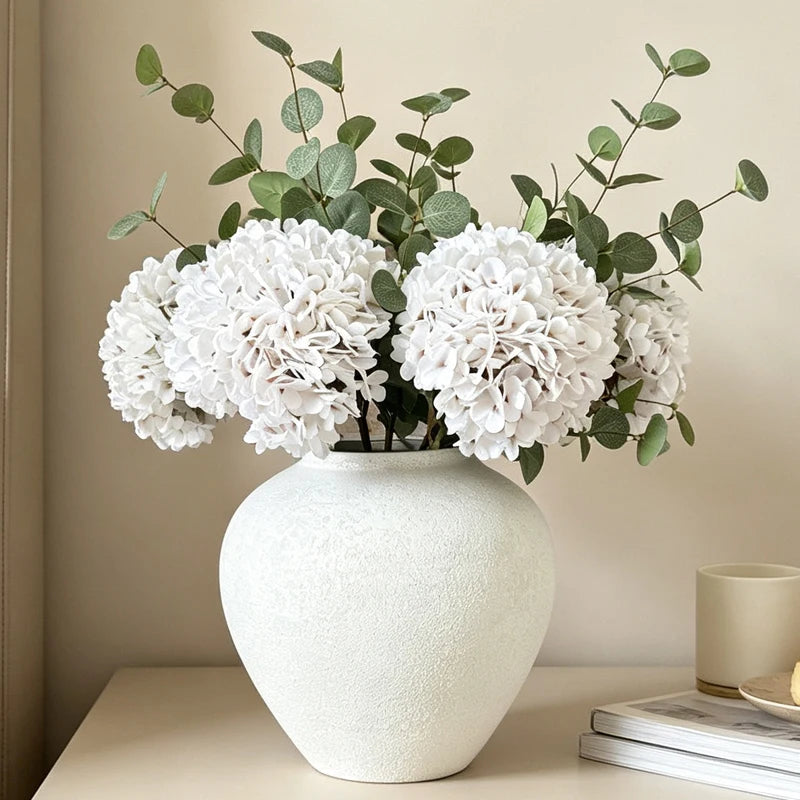 Large Round Iron Vase for Dried Flowers Wedding Gift Modern Farmhouse Decor for Home Living Room Console Table Decor