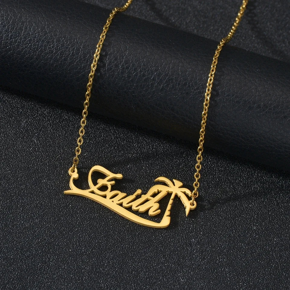New Custom Name Necklaces Personalized Fashion Stainless Steel Bottom Decoration Pendant Heart Letter for Women Jewelry