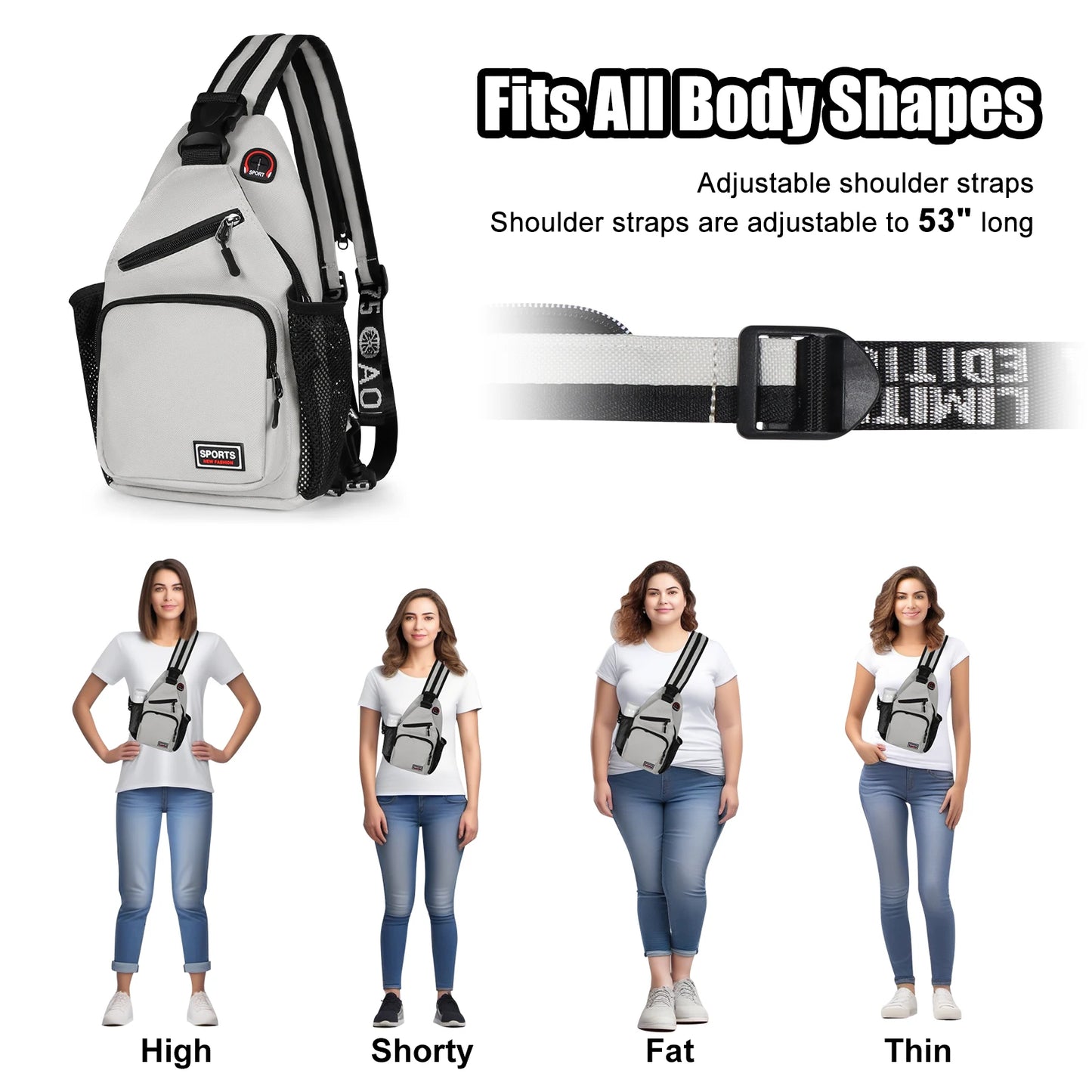 New Designers Chest Bags Crossbody Shoulder Backpack - Headphone Jack & Phone Pocket - For Ladies - Stylish & Practical - Perfec
